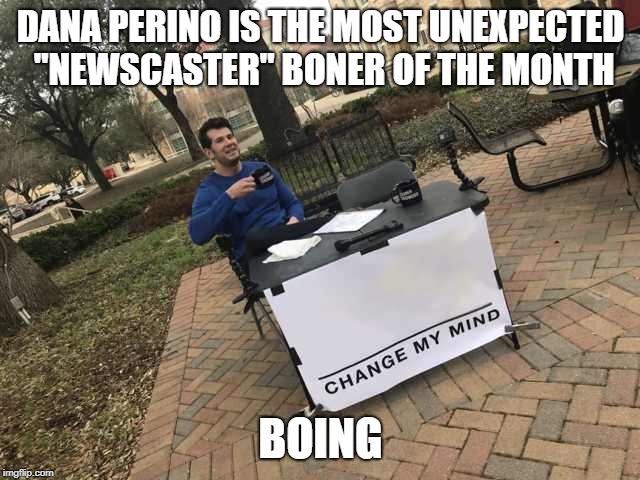Prove me wrong | DANA PERINO IS THE MOST UNEXPECTED "NEWSCASTER" BONER OF THE MONTH; BOING | image tagged in prove me wrong | made w/ Imgflip meme maker