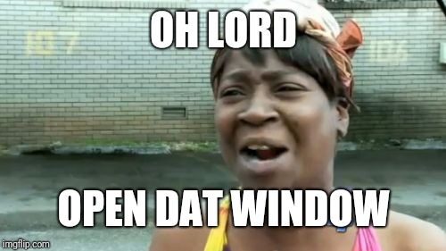 Ain't Nobody Got Time For That Meme | OH LORD OPEN DAT WINDOW | image tagged in memes,aint nobody got time for that | made w/ Imgflip meme maker