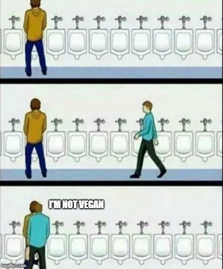 Urinal | I'M NOT VEGAN | image tagged in urinal | made w/ Imgflip meme maker
