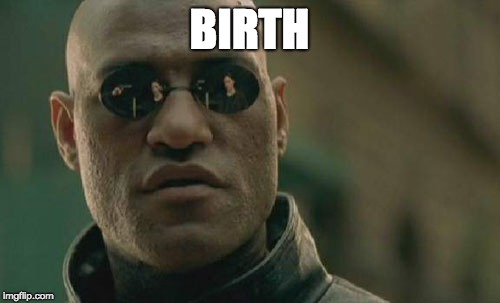 Matrix Morpheus Meme | BIRTH | image tagged in memes,matrix morpheus | made w/ Imgflip meme maker