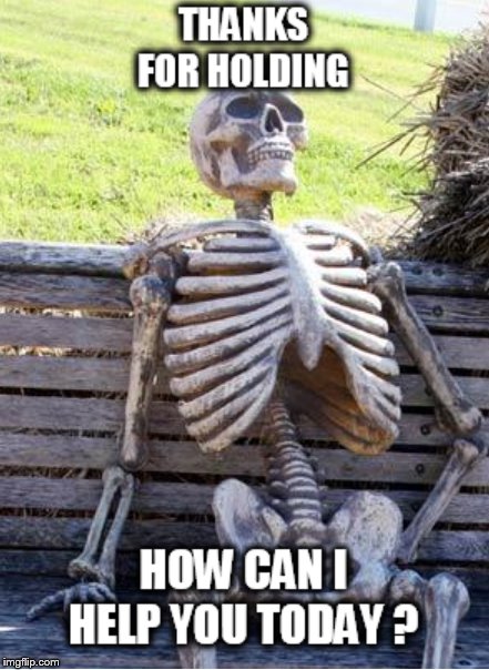 Bones on Hold | image tagged in bones,hold on,funy memes,fun,customer service | made w/ Imgflip meme maker