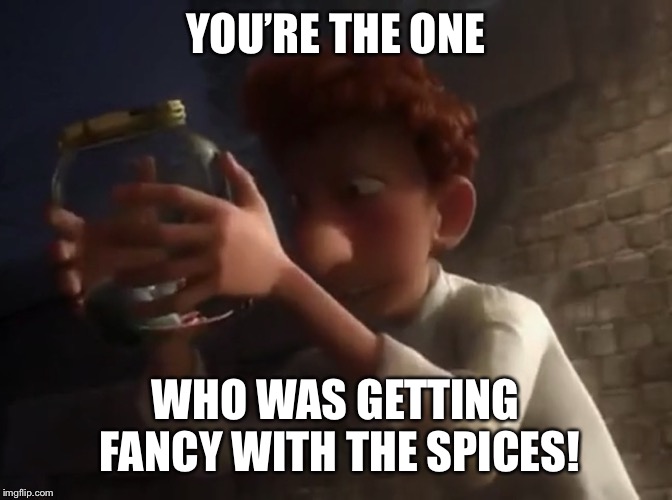 YOU’RE THE ONE; WHO WAS GETTING FANCY WITH THE SPICES! | image tagged in getting fancy with the spices | made w/ Imgflip meme maker