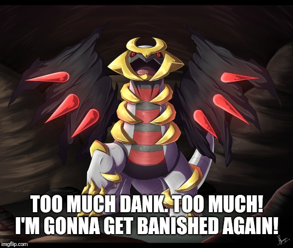 TOO MUCH DANK. TOO MUCH! I'M GONNA GET BANISHED AGAIN! | made w/ Imgflip meme maker
