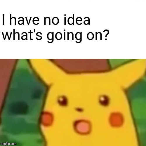 Surprised Pikachu Meme | I have no idea what's going on? | image tagged in memes,surprised pikachu | made w/ Imgflip meme maker