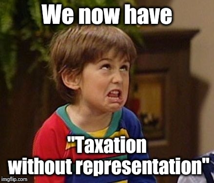 We now have "Taxation without representation" | image tagged in wtf kid | made w/ Imgflip meme maker