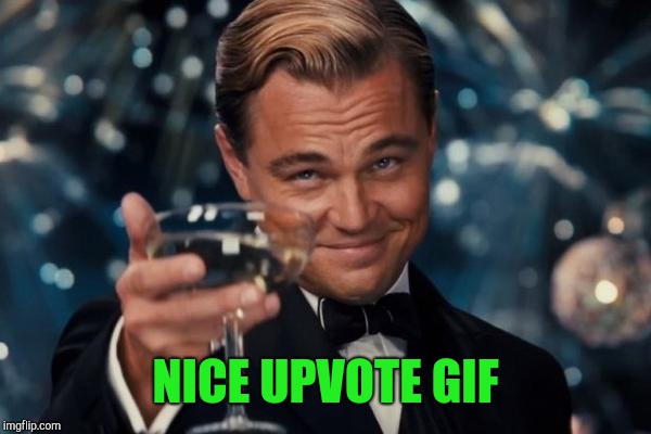 Leonardo Dicaprio Cheers Meme | NICE UPVOTE GIF | image tagged in memes,leonardo dicaprio cheers | made w/ Imgflip meme maker