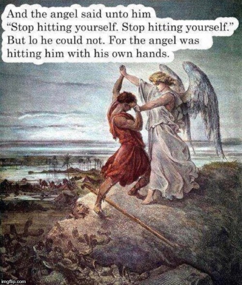 He could not stop | image tagged in funny,lol,angle | made w/ Imgflip meme maker