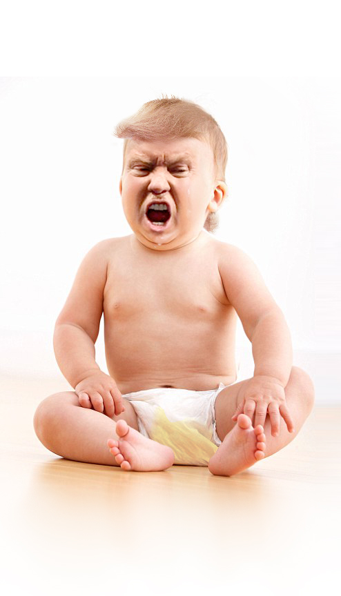 Donald Trump infant in wet diaper Blank Meme Template