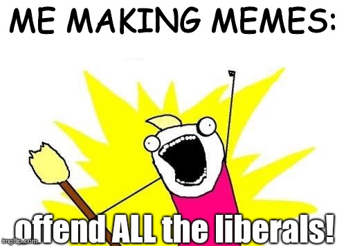 X All The Y | ME MAKING MEMES:; offend ALL the liberals! | image tagged in memes,x all the y | made w/ Imgflip meme maker