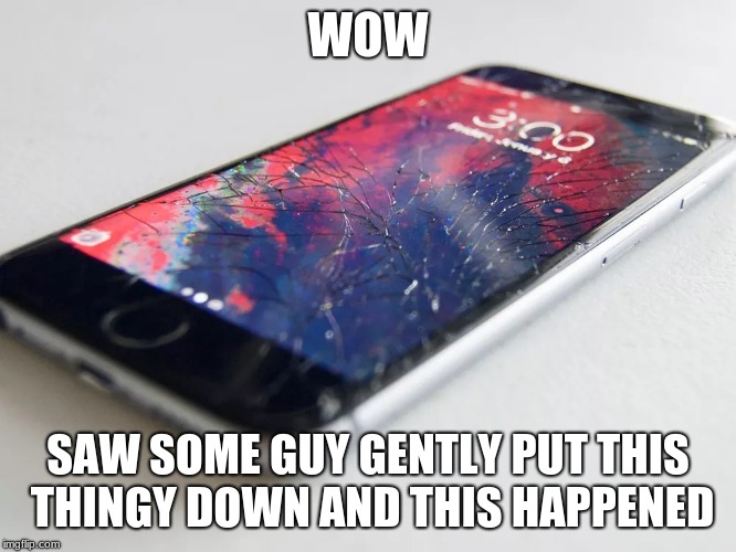 WOW SAW SOME GUY GENTLY PUT THIS THINGY DOWN AND THIS HAPPENED | made w/ Imgflip meme maker