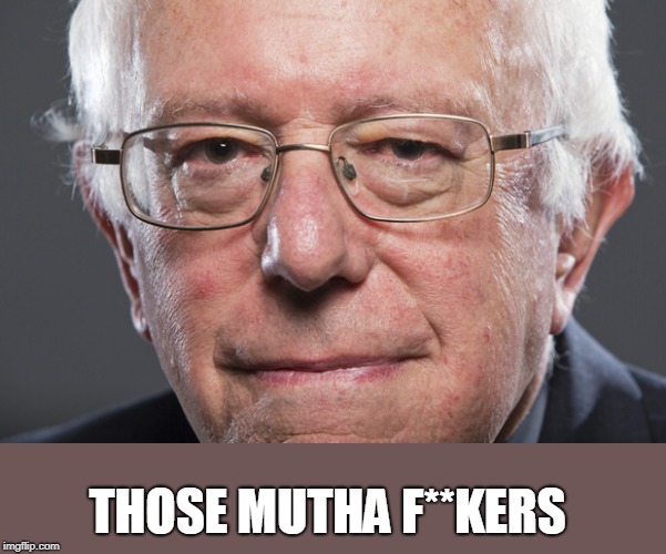 Bernie Sanders  | THOSE MUTHA F**KERS | image tagged in bernie sanders | made w/ Imgflip meme maker