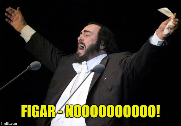 Pavarotti singing | FIGAR - NOOOOOOOOOO! | image tagged in pavarotti singing | made w/ Imgflip meme maker