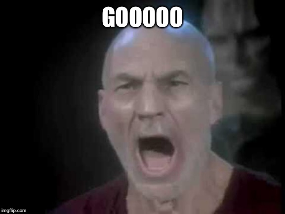 Picard Four Lights | GOOOOO | image tagged in picard four lights | made w/ Imgflip meme maker