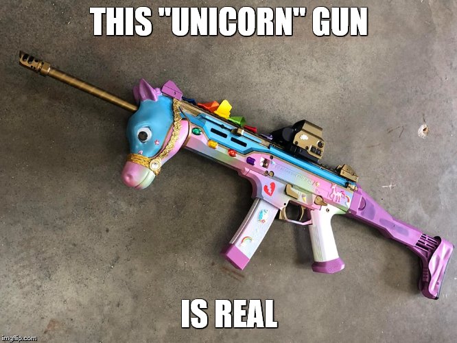CZ Scorpion, or used to be | THIS "UNICORN" GUN; IS REAL | image tagged in memes,guns,unicorns | made w/ Imgflip meme maker