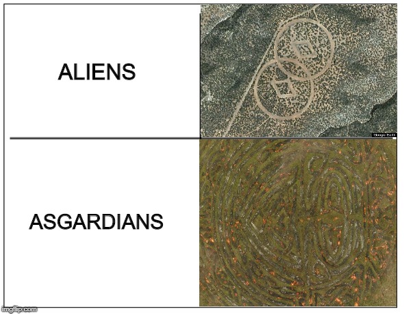 An Interesting title | ALIENS; ASGARDIANS | image tagged in 4 square grid,aliens,asgardians,thor,marvel | made w/ Imgflip meme maker