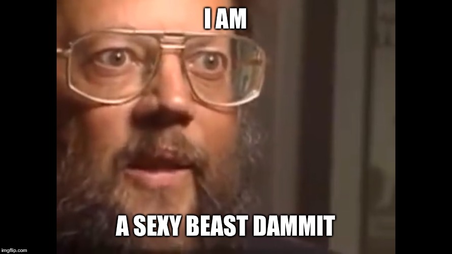 Suprised man | I AM; A SEXY BEAST DAMMIT | image tagged in suprised man | made w/ Imgflip meme maker