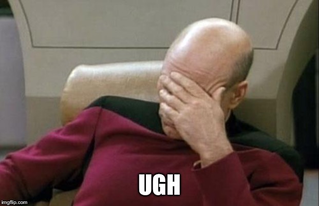 Captain Picard Facepalm Meme | UGH | image tagged in memes,captain picard facepalm | made w/ Imgflip meme maker