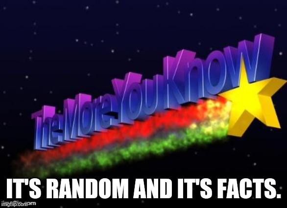 the more you know | IT'S RANDOM AND IT'S FACTS. | image tagged in the more you know | made w/ Imgflip meme maker