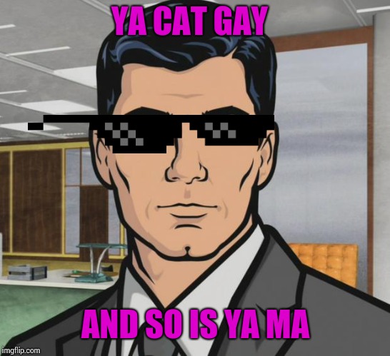 Archer Meme | YA CAT GAY; AND SO IS YA MA | image tagged in memes,archer | made w/ Imgflip meme maker