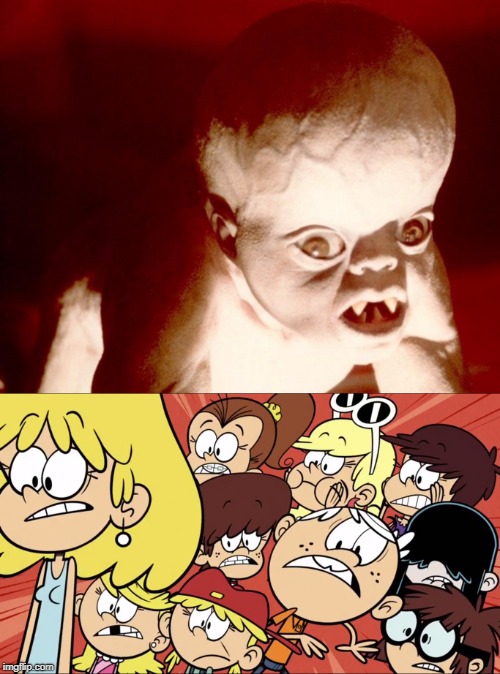 Loud siblings shocked at the It's Alive baby | image tagged in the loud house | made w/ Imgflip meme maker