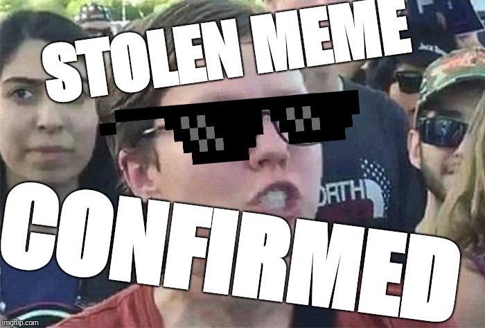 Triggered Liberal | STOLEN MEME CONFIRMED | image tagged in triggered liberal | made w/ Imgflip meme maker