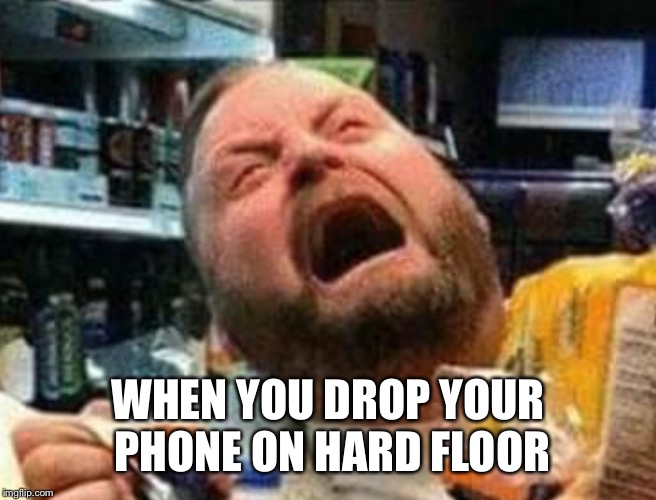 WHEN YOU DROP YOUR PHONE ON HARD FLOOR | image tagged in funny | made w/ Imgflip meme maker