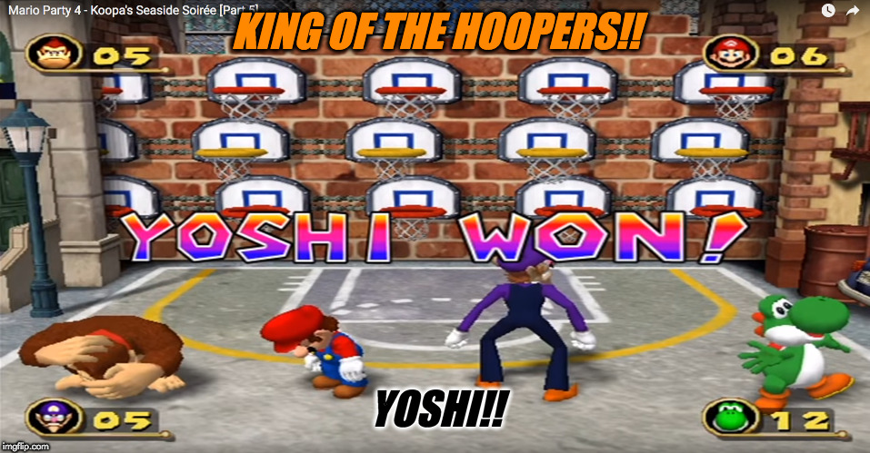 Yoshi is King of Basketball! | KING OF THE HOOPERS!! YOSHI!! | image tagged in yoshi is king of basketball | made w/ Imgflip meme maker