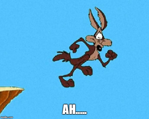 Wile E Coyote | AH..... | image tagged in wile e coyote | made w/ Imgflip meme maker