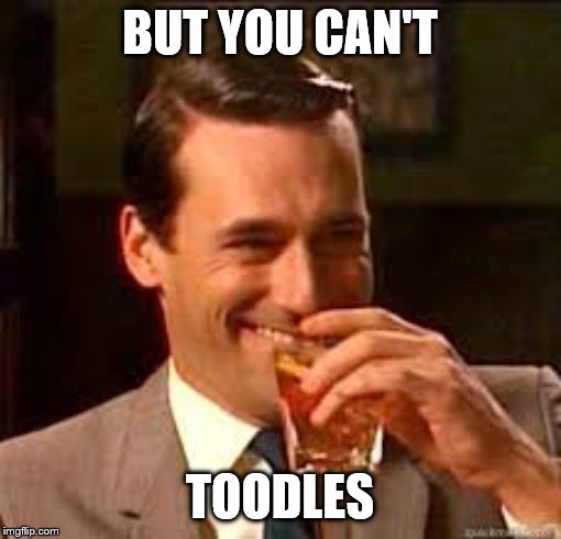 madmen | BUT YOU CAN'T TOODLES | image tagged in madmen | made w/ Imgflip meme maker