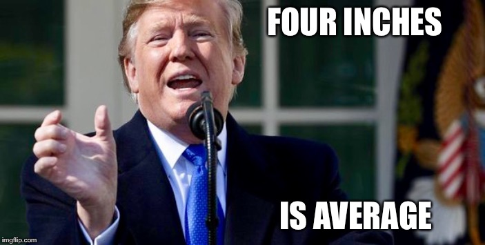 FOUR INCHES; IS AVERAGE | made w/ Imgflip meme maker