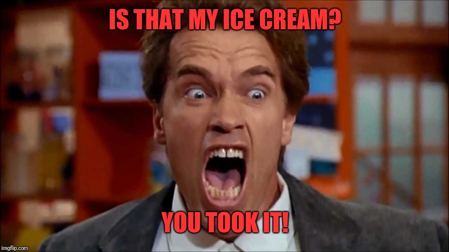 Arnold screaming | IS THAT MY ICE CREAM? YOU TOOK IT! | image tagged in arnold screaming | made w/ Imgflip meme maker
