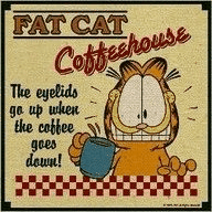 Garfield coffee house  | image tagged in gifs,garfield,coffee | made w/ Imgflip images-to-gif maker