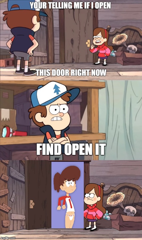 Mabel Discovers Something | image tagged in gravityfalls,theloudhouse,mabel discovers something | made w/ Imgflip meme maker