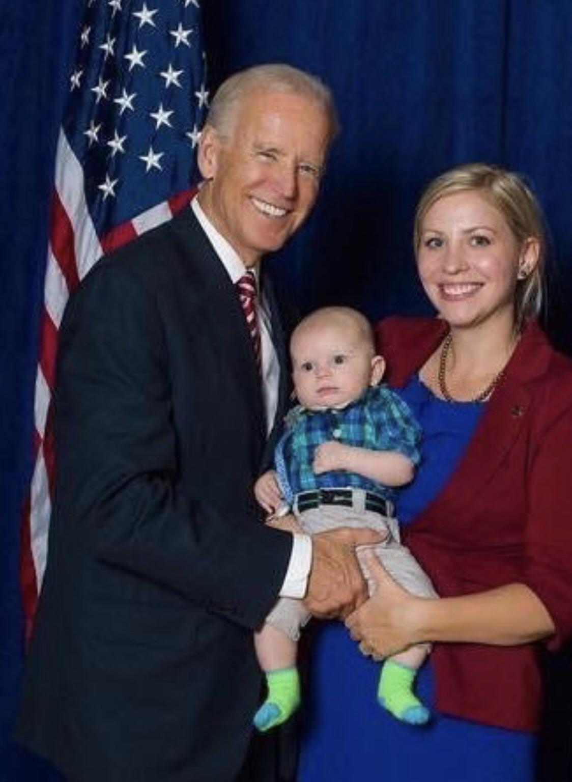 High Quality Biden gropes a baby Blank Meme Template