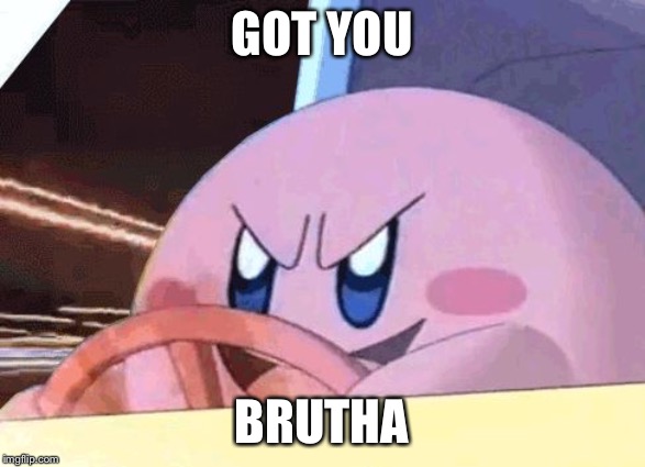 KIRBY HAS GOT YOU! | GOT YOU BRUTHA | image tagged in kirby has got you | made w/ Imgflip meme maker