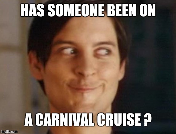 Spiderman Peter Parker Meme | HAS SOMEONE BEEN ON A CARNIVAL CRUISE ? | image tagged in memes,spiderman peter parker | made w/ Imgflip meme maker