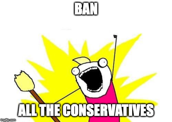 X All The Y Meme | BAN; ALL THE CONSERVATIVES | image tagged in memes,x all the y | made w/ Imgflip meme maker