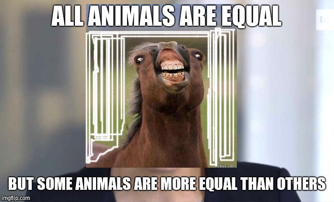 AlexanDraino Occasional-Cortex | ALL ANIMALS ARE EQUAL BUT SOME ANIMALS ARE MORE EQUAL THAN OTHERS | image tagged in alexandraino occasional-cortex | made w/ Imgflip meme maker