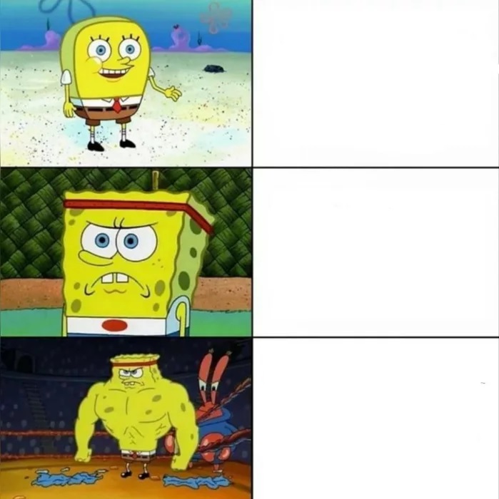 Bulky sponge bob Blank Meme Template