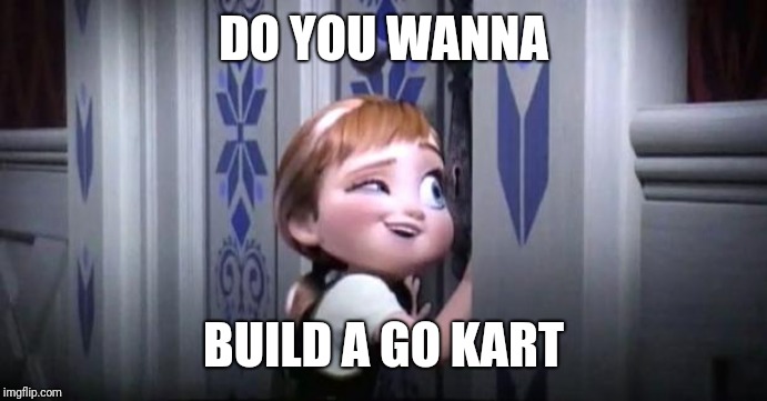frozen little anna | DO YOU WANNA; BUILD A GO KART | image tagged in frozen little anna | made w/ Imgflip meme maker