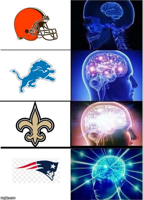 NFL MEME #1 | image tagged in memes,expanding brain,nfl,football | made w/ Imgflip meme maker