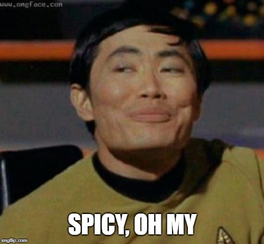 sulu | SPICY, OH MY | image tagged in sulu | made w/ Imgflip meme maker