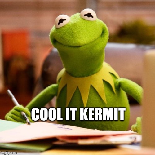 Cool it Kermit  | COOL IT KERMIT | image tagged in kermit | made w/ Imgflip meme maker