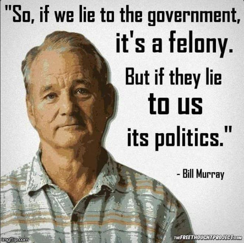 Bill Murray about politics | image tagged in bill murray,politics,lies,tweet | made w/ Imgflip meme maker