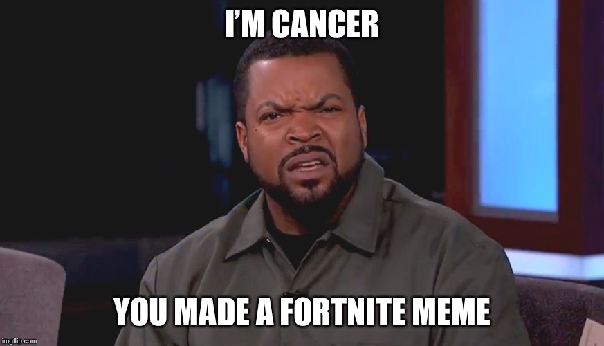 Really? Ice Cube | I’M CANCER YOU MADE A FORTNITE MEME | image tagged in really ice cube | made w/ Imgflip meme maker