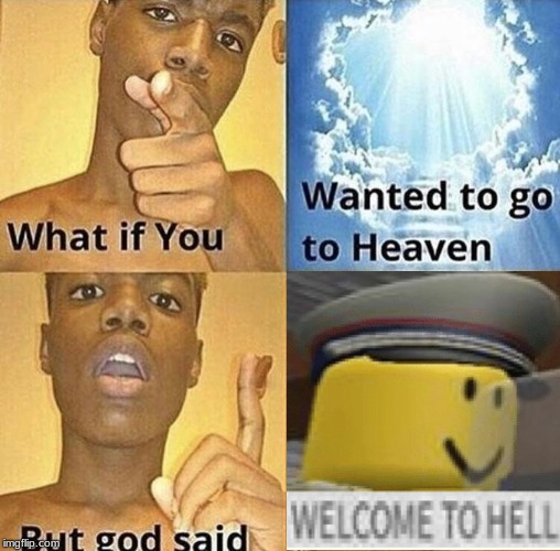 image tagged in what if you wanted to go to heaven | made w/ Imgflip meme maker