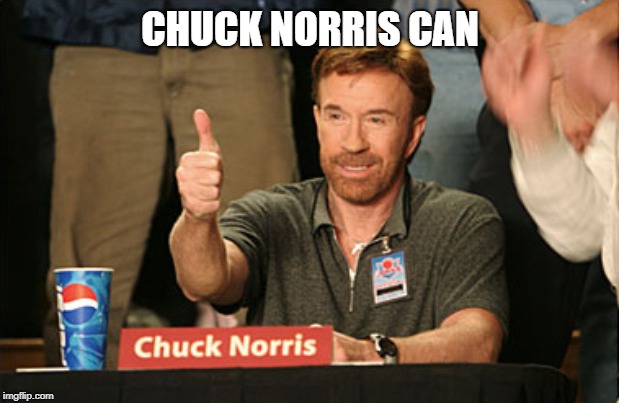 Chuck Norris Approves Meme | CHUCK NORRIS CAN | image tagged in memes,chuck norris approves,chuck norris | made w/ Imgflip meme maker