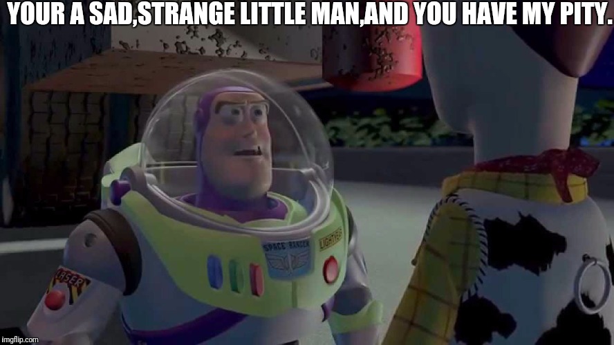 YOUR A SAD,STRANGE LITTLE MAN,AND YOU HAVE MY PITY. | made w/ Imgflip meme maker