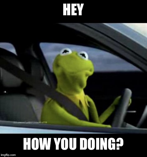 Kermit Driving | HEY; HOW YOU DOING? | image tagged in kermit driving | made w/ Imgflip meme maker