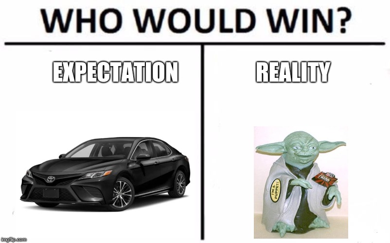 Toyota or Toy Yoda? | EXPECTATION; REALITY | image tagged in memes,who would win,toy yoda,toyota | made w/ Imgflip meme maker